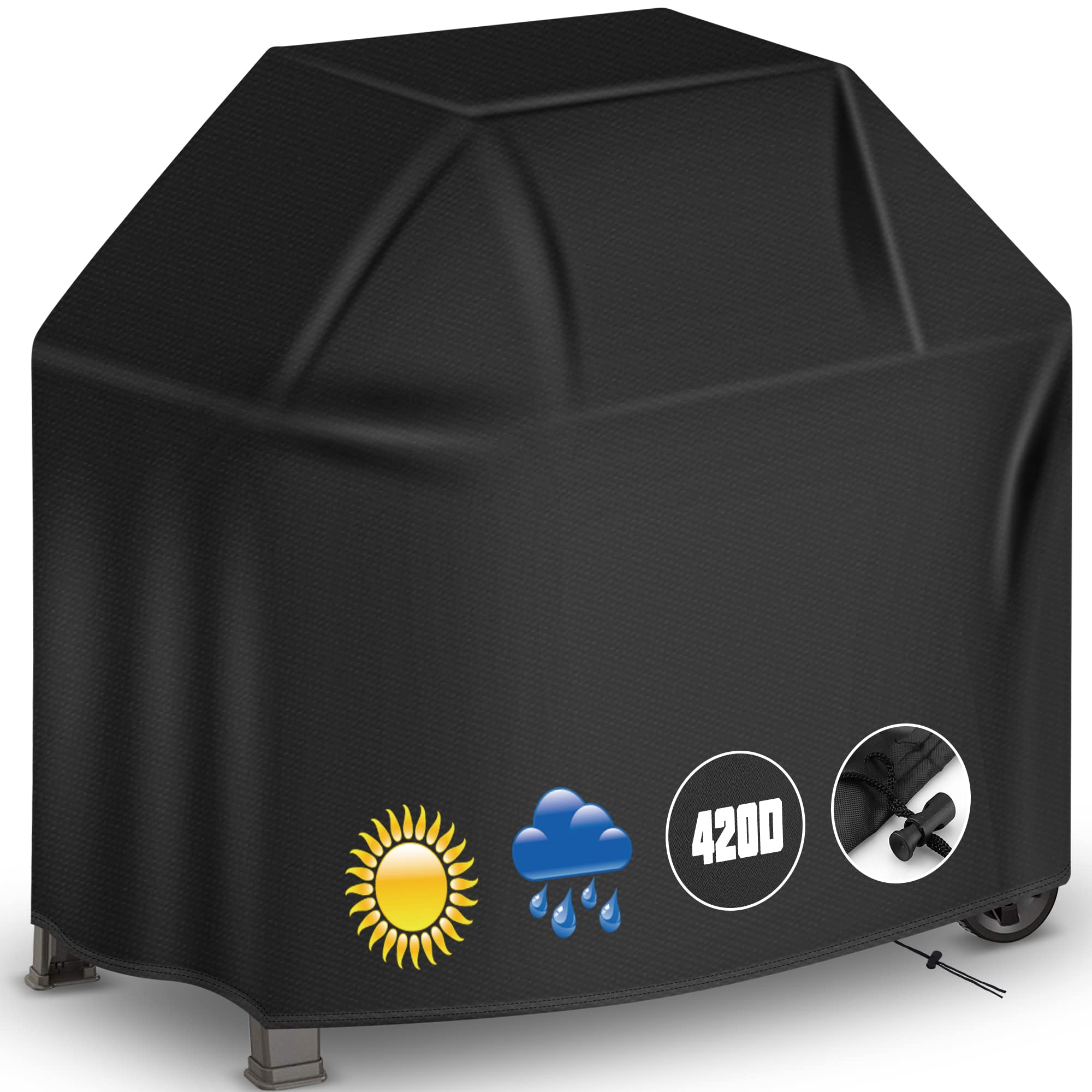 Copertura Barbecue Esterno Impermeabile 145x61x117cm - Telo Oxford 210D Con Protezione UV