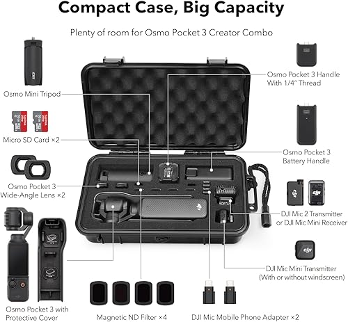 Miniatura 2 de SYMIK Funda para DJI Osmo Pocket 3Xtra Muse, resistente al agua, a prueba de golpes, funda de transporte dura para Xtra MusePocket 3 accesorios,