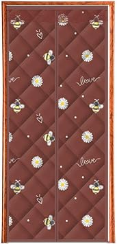 Insulated Magnetic Door Curtain,28x80inch Heavy Duty Cotton Magnetic Screen Door Anti Rain and Snow Easy Install Anti Energy Loss Door Cover for Air Conditioner Room, Bedroom, Kitchen