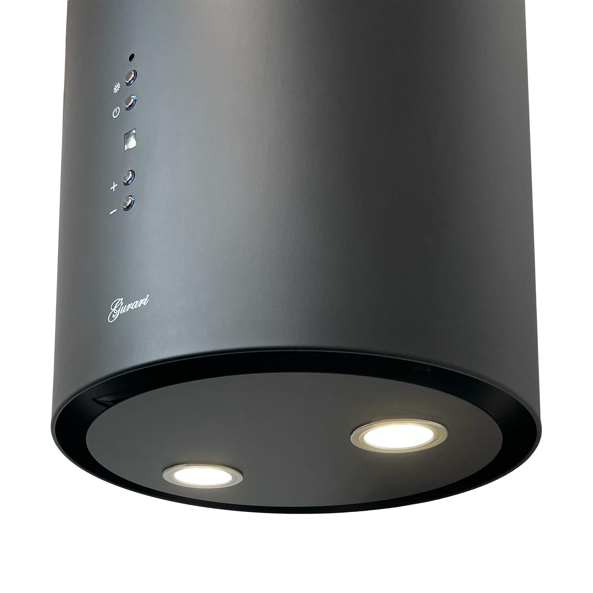 GURARI Cappa aspirante a isola GCH I 385 36 BL Prime, 36 cm, colore nero, cappa da soffitto, 1000 m³/h, 4 livelli, display, illuminazione a LED, aspirazione del bordo