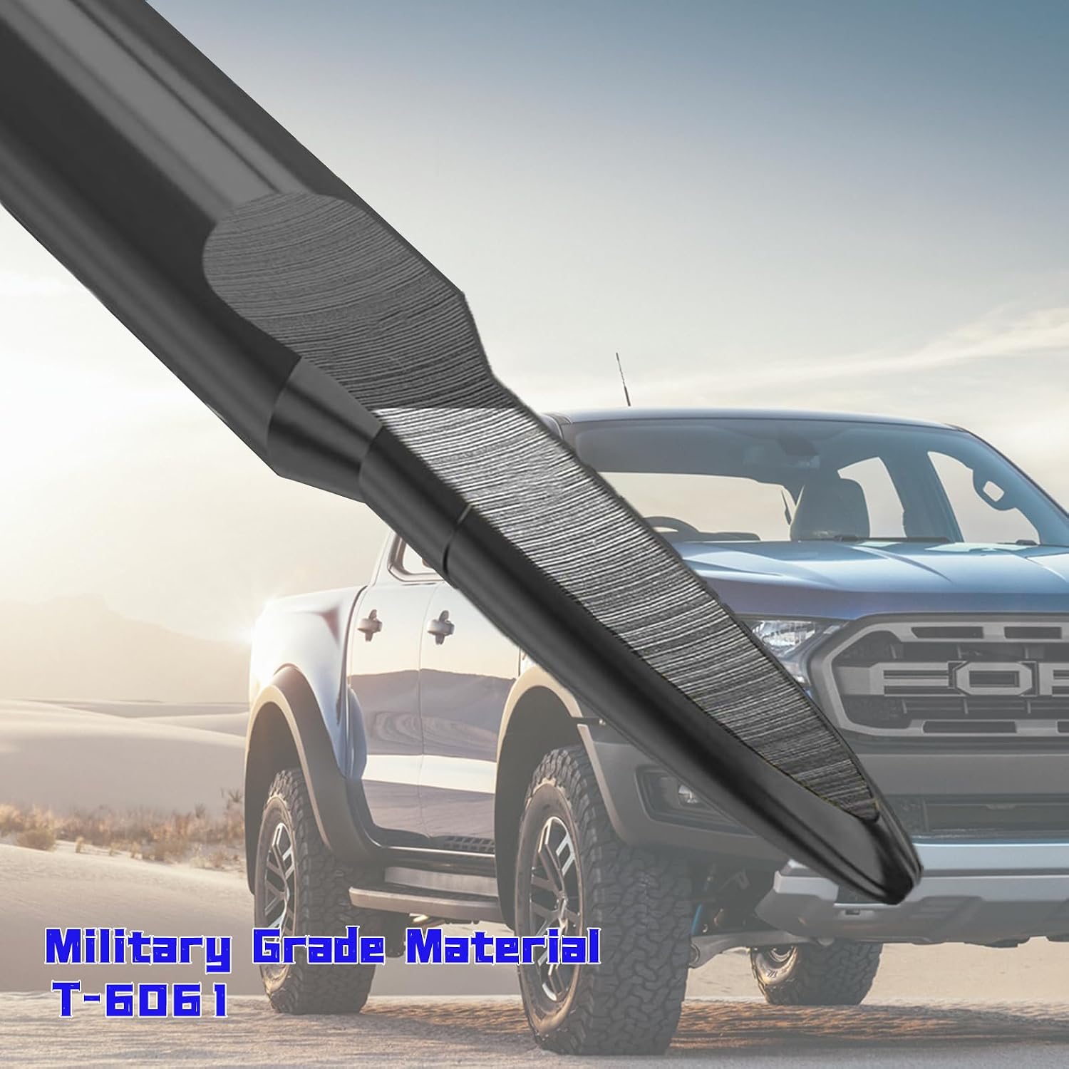 America Flag Truck Bullet Antenna with Valve Stem Caps-Car wash Safe-Universal Mast for GM Chevy Silverado 1500 2500 3500 HD Avalanche Ford F150 F250 F350 Denali Pickup Car Accessories, Black