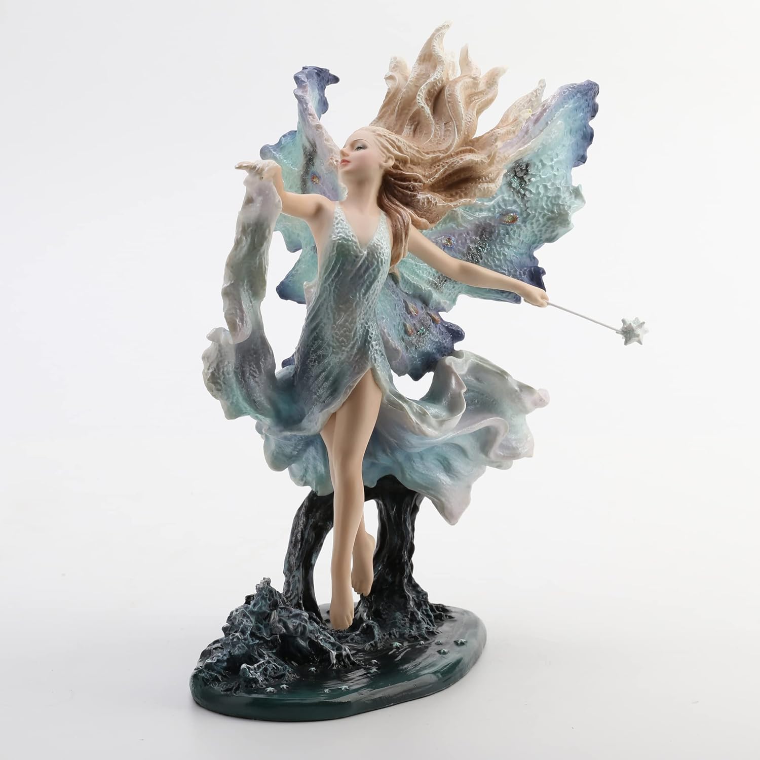 Veronese Design 9 5/8 Where Moonbeams Fall Josephine Wall Fairy Figurine Cold Cast Resin Finish