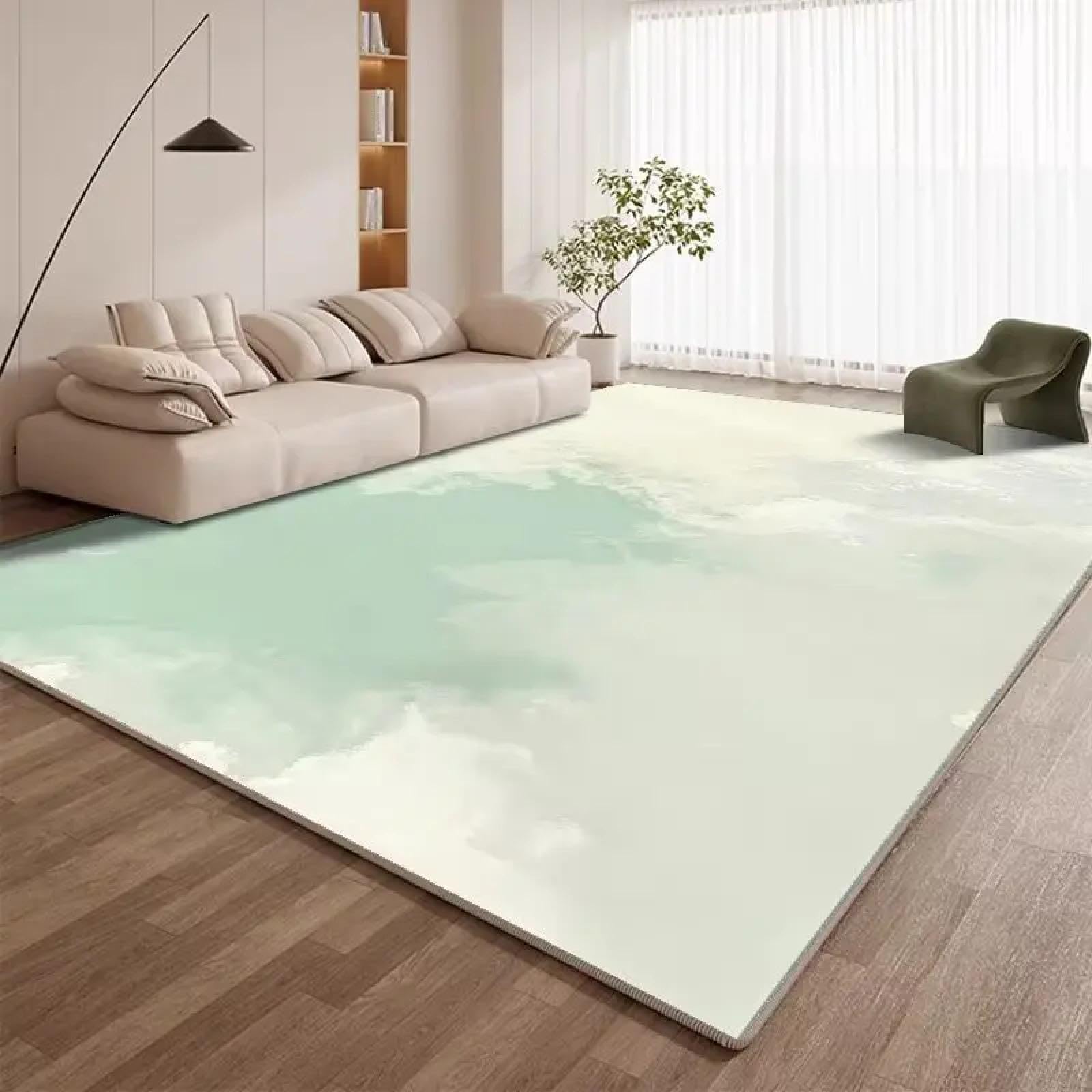 Tapis de salon minimaliste moderne 100x160cm non pelucheux pour decoration simple