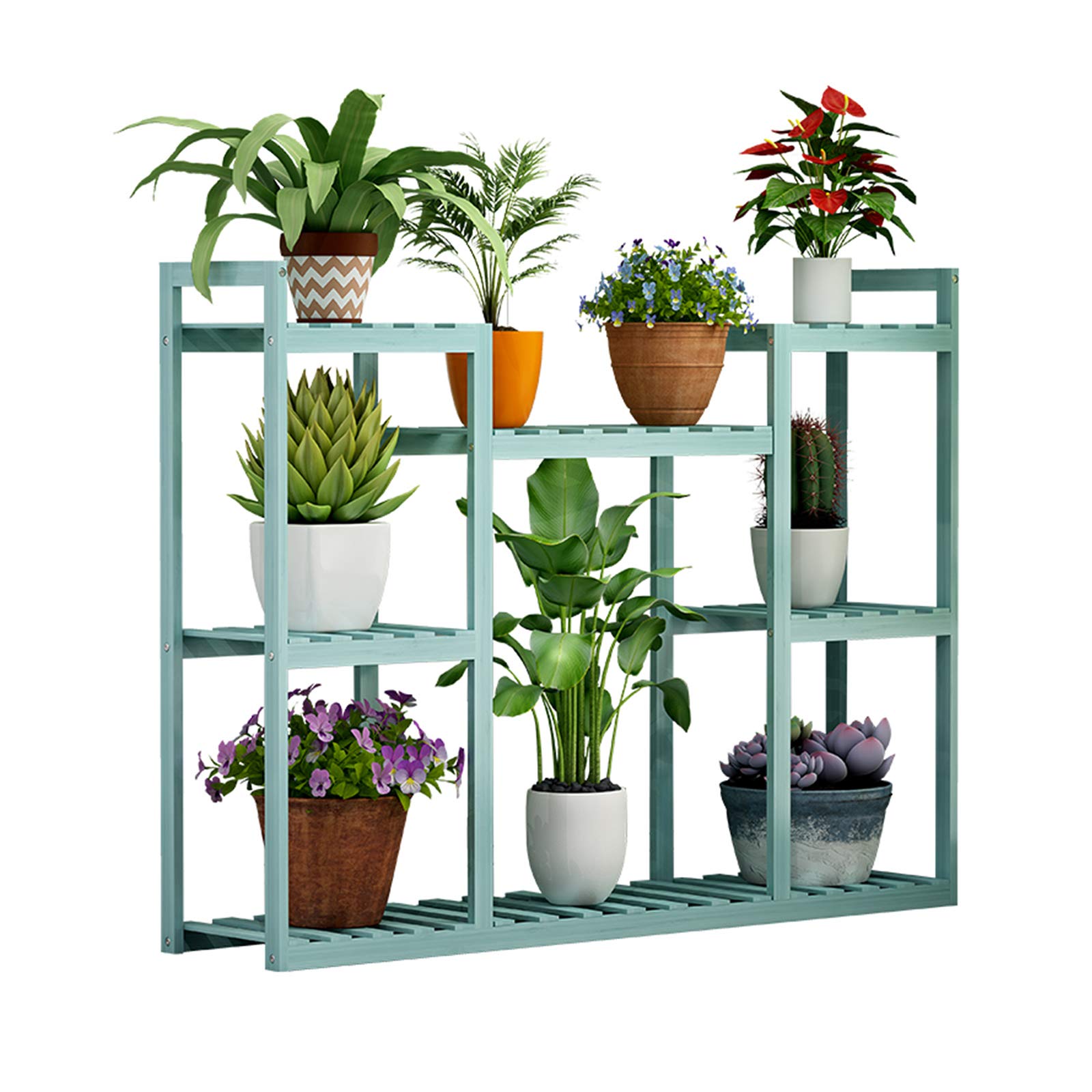 Soporte De Planta De Esquina Para Interiores, Soporte De Escalera Para Plantas De Madera Para Interiores Y Exteriores, Soporte De Exhibición De Flores Balcón Para Jardín Patio Balcón Sala De