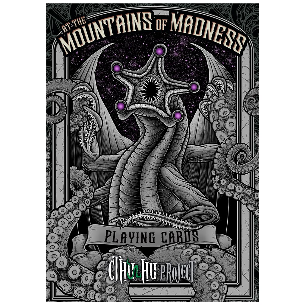 Cthulhu Project | Poker Mountains Madness Black | Deck Of Collector's Cards Centered On HP Lovecraft's Mythical Novel About The Antarctic Expedition