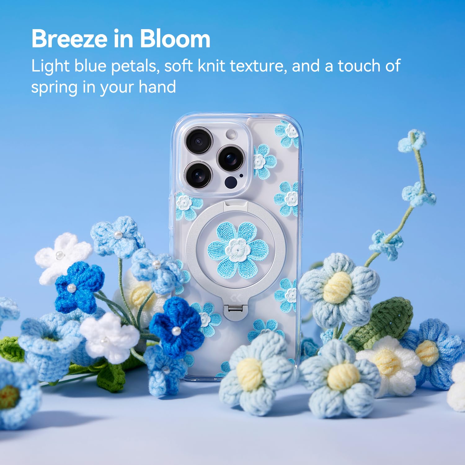 Amazon.com: CASEKOO Blue Flowers for iPhone 16 Pro Max Case