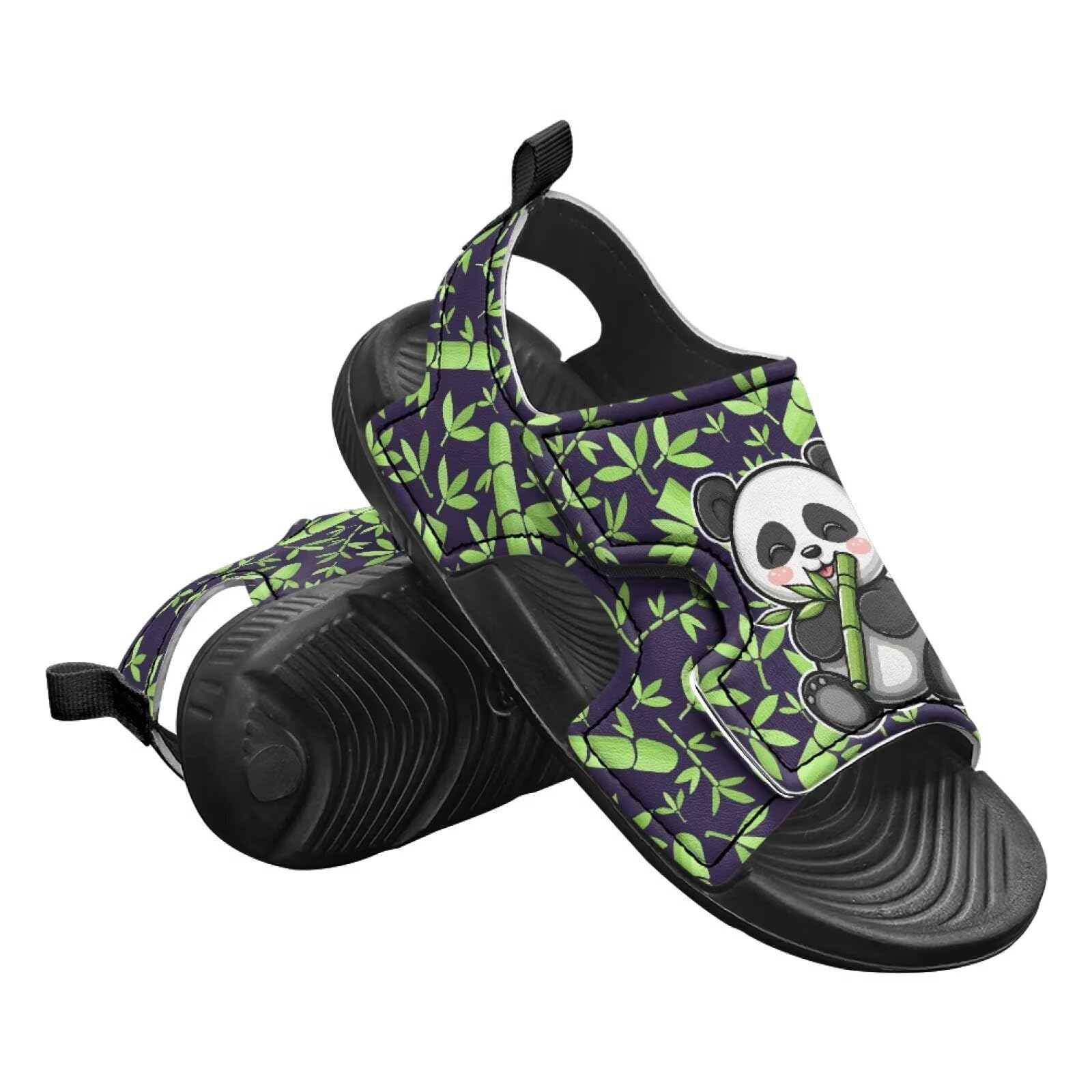Fonplted Cute Panda Sandals for Toddler Boys Size 6.5 Open Toe Summer Slippers Non-Slip Kids Bath Shower Shoes Easy to Clean Water Shoes for Swimming Pool Beach