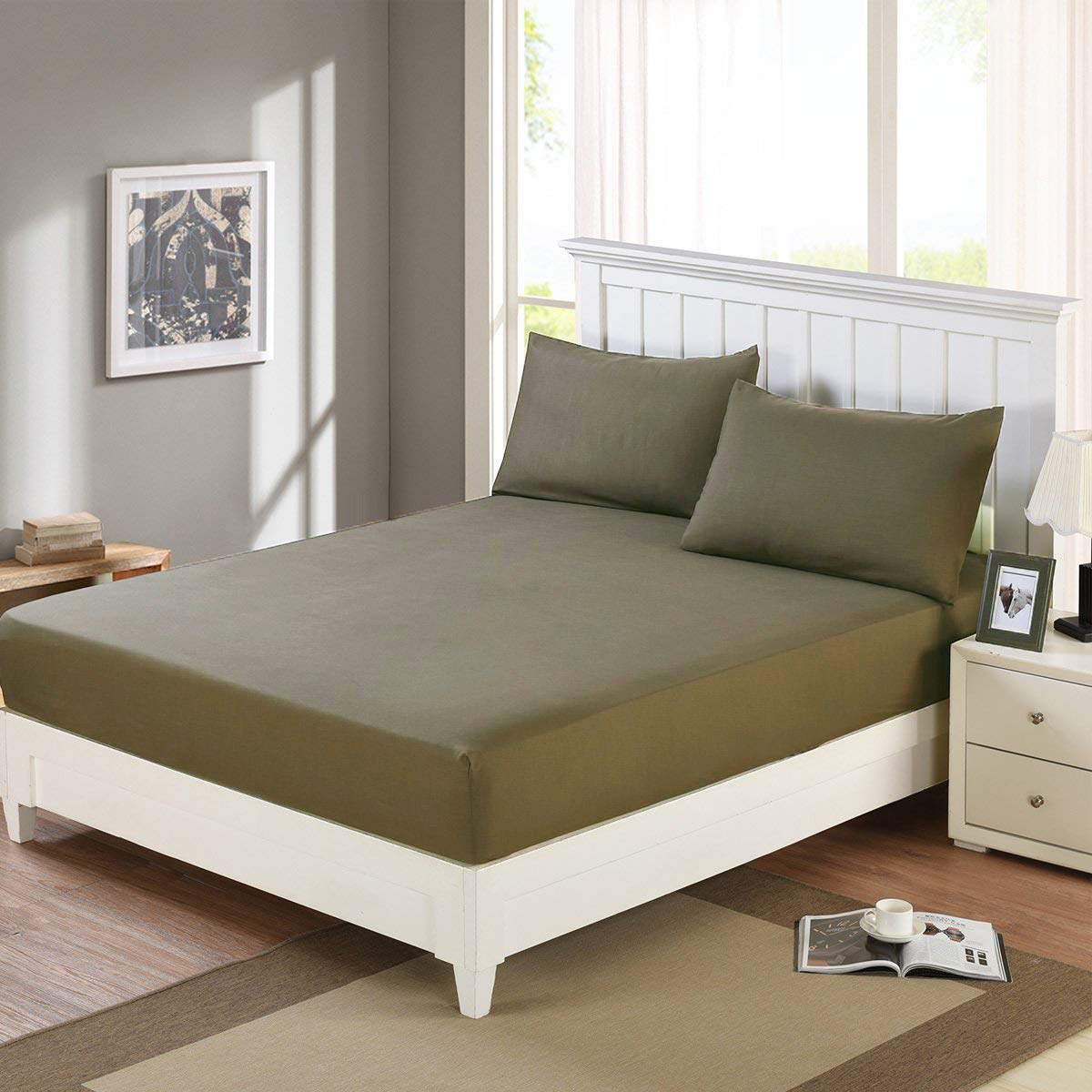 DREAM CARE Waterproof Mattress Cover, 48X72X5, LightGreen, Polycotton-picture-29