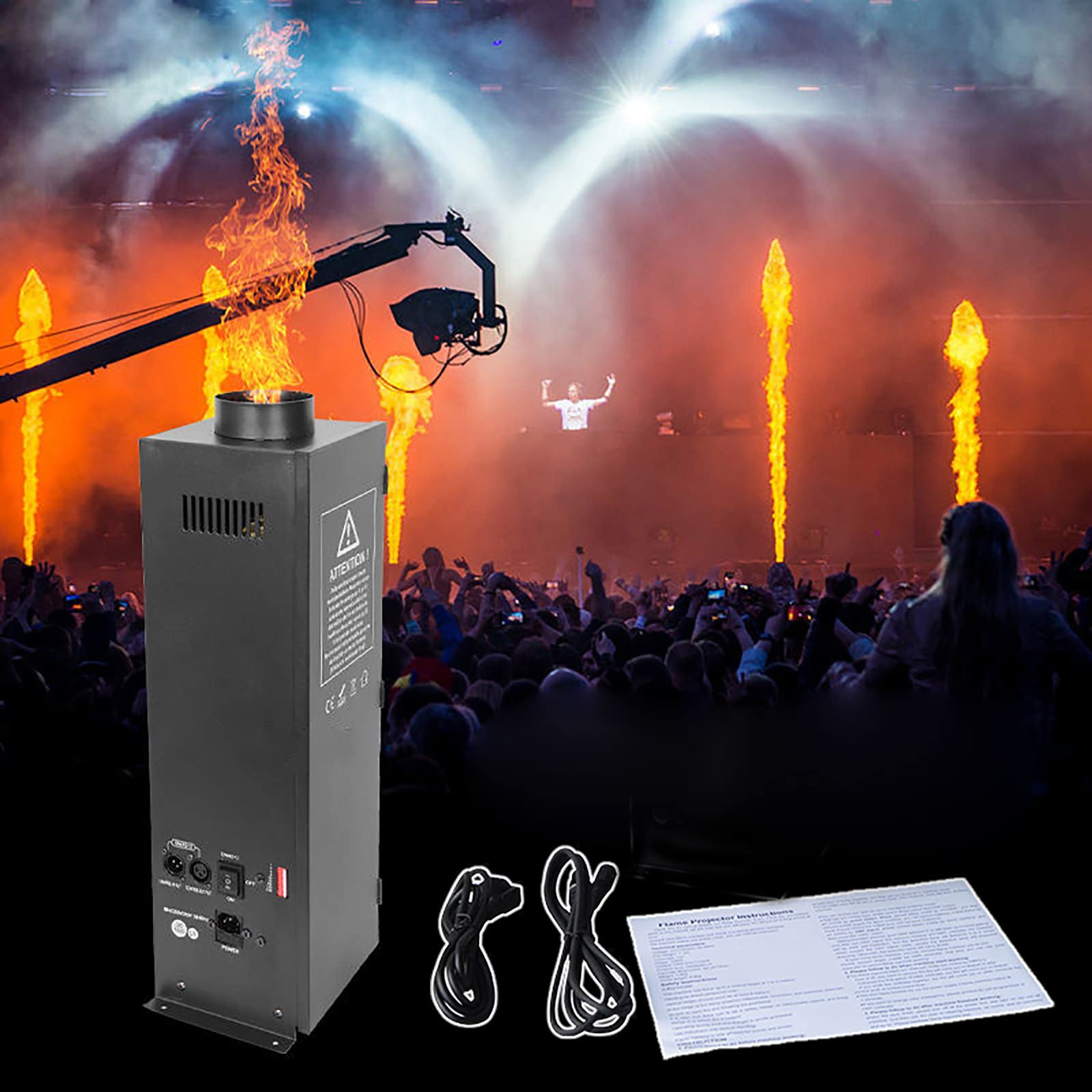Dj Dmx512 150 W czterokątna maszyna do ognia Stadionowa 3 metry wysoki efekt ognia kolorowy płomienie maszyna