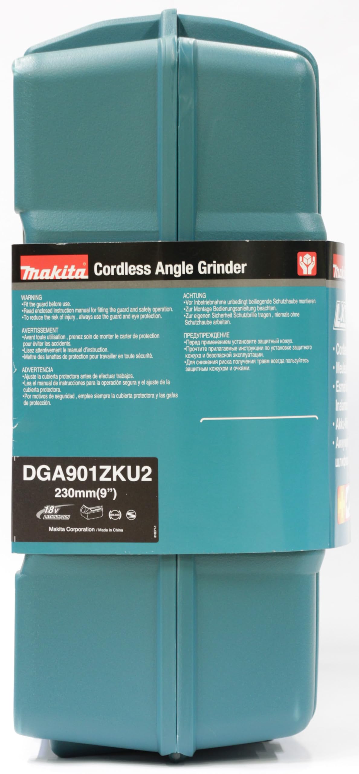 Makita DGA901ZKU2 akumulatorowa szlifierka kątowa 2 x 18 V z Bluetooth (bez akumulatora, bez ładowarki) w walizce transportowej