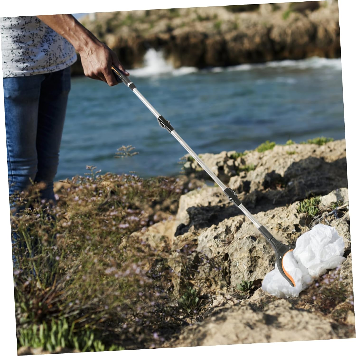 FOMIYES Pickup Sticks Litter Grab Tool for Home Sturdy Trash Picker Grabber Aluminum Alloy Pp Material