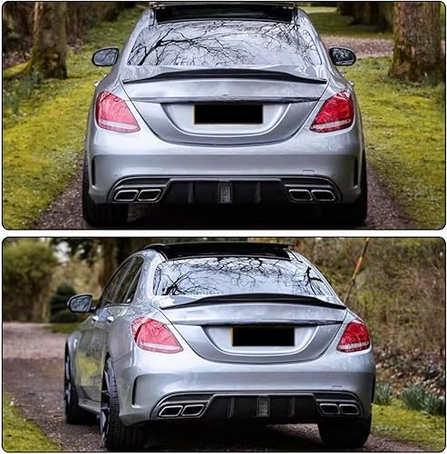 Miniatura 2 de WASHLA Difusor trasero de fibra de carbono para Mercedes Benz Clase C W205 C300 Sport 2015-2020 C43 C63 AMG sedán trasero parachoques inferior