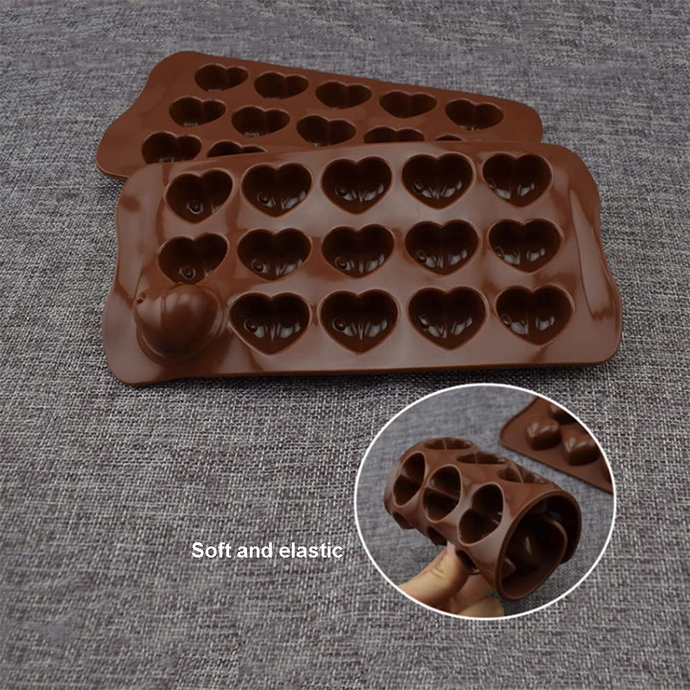 Tooloflife 15-Cavity Heart-Shaped Silicone Mold - Non-Stick Baking Mold For Chocolate, Candy, Cake - View #11
