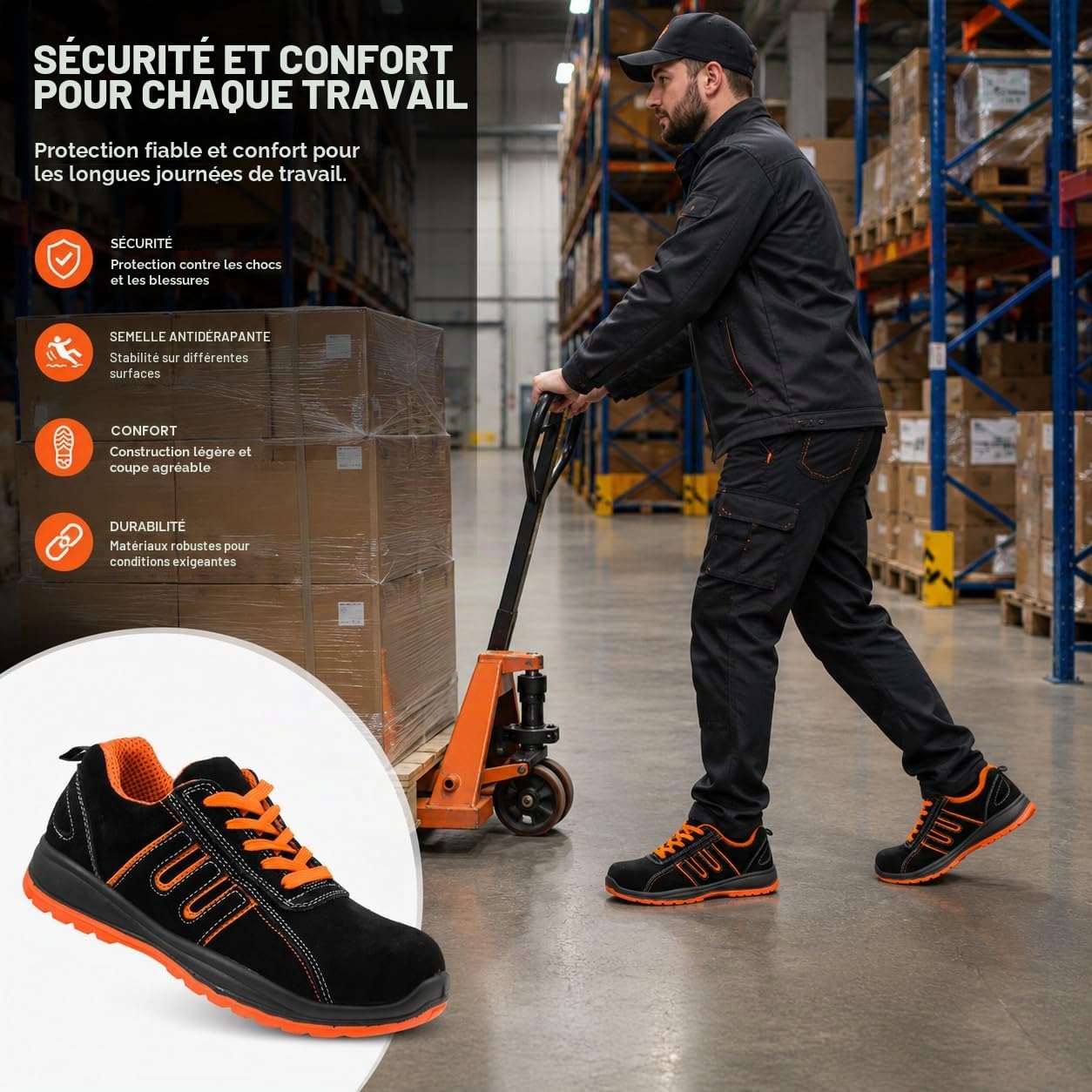 Urgent Chaussures de sécurité modèle 216 S1 EN ISO 20345 - Unisexe