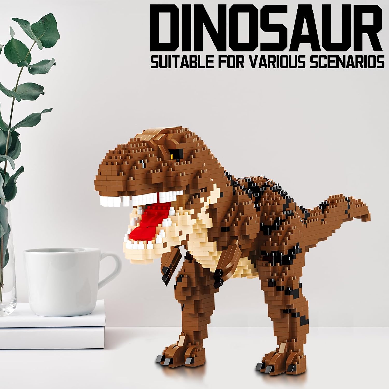CSNRHG Dinosaur Tyrannosaurus Building Blocks Model Decor Micro Mini Blocks Toy Birthday for Age 6+ Children Adults Teens 1559 Pieces image 5