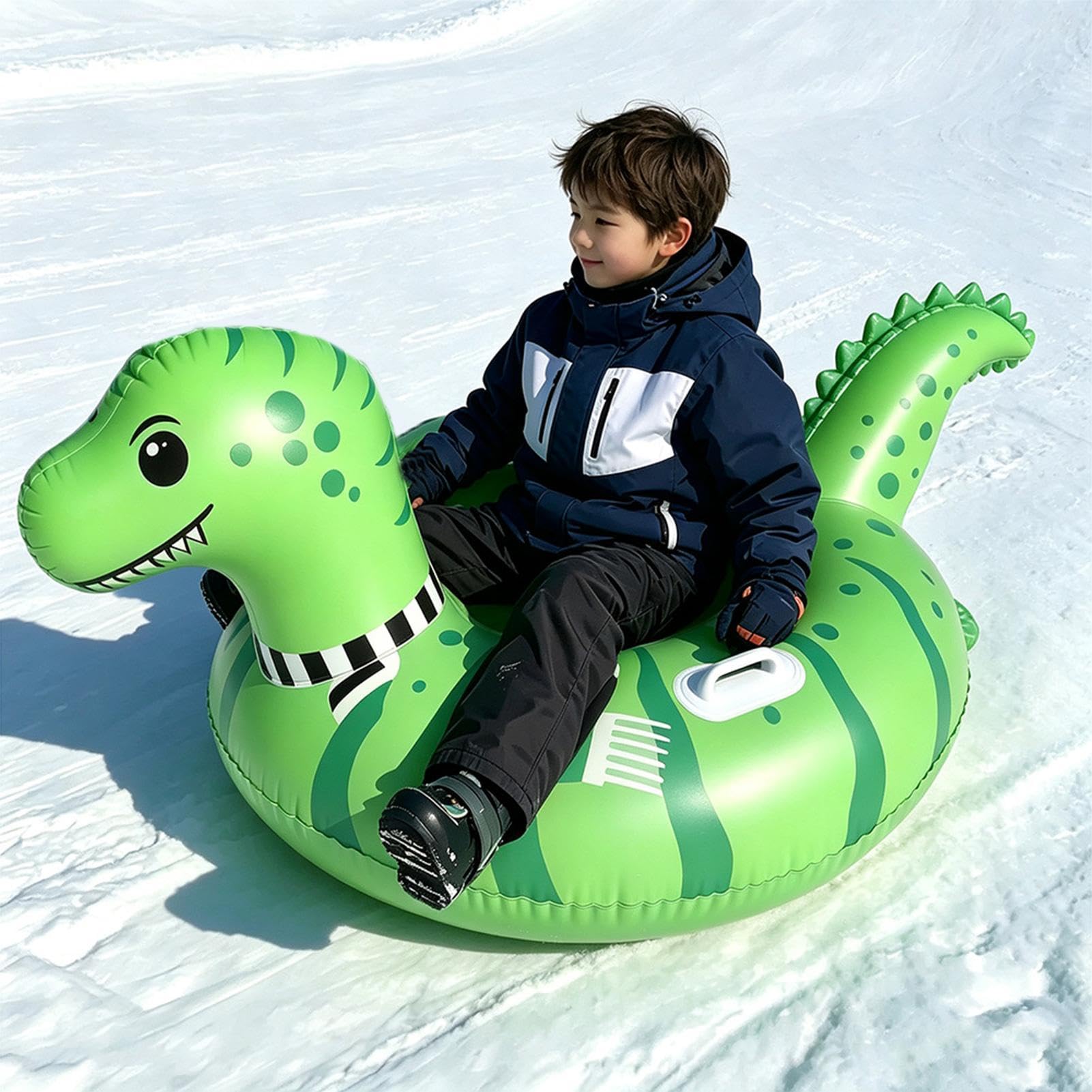Slitta Neve Giochi invernali dinosauro cartoon per slitta con maniglie