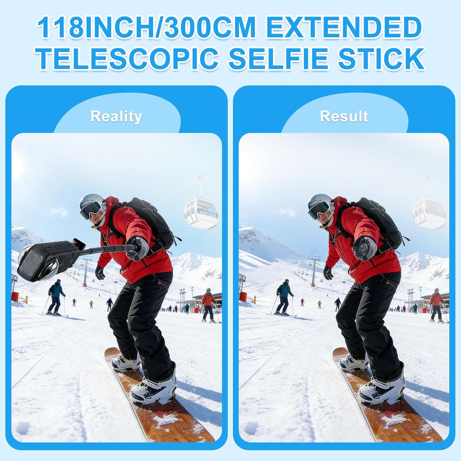 Extended Edition Selfie Stick, 3m (9.8ft) Carbon Fiber Invisible Pole for Insta360 X5/X4/X3, ONE X2, ONE R, ONE X, ONE, GO 3S/3/2, Gopro Max Action Camera (9.8ft)