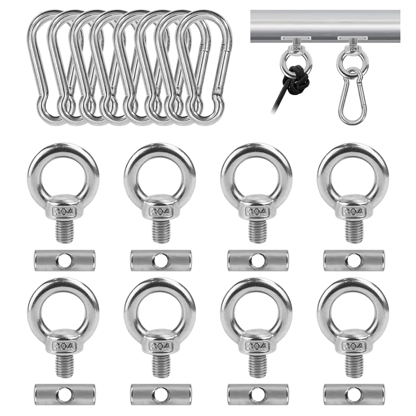 Lot De 4 Butoirs Passepoil Acier Inox - Idéal Caravane, Camping-car, Bateau, Tente