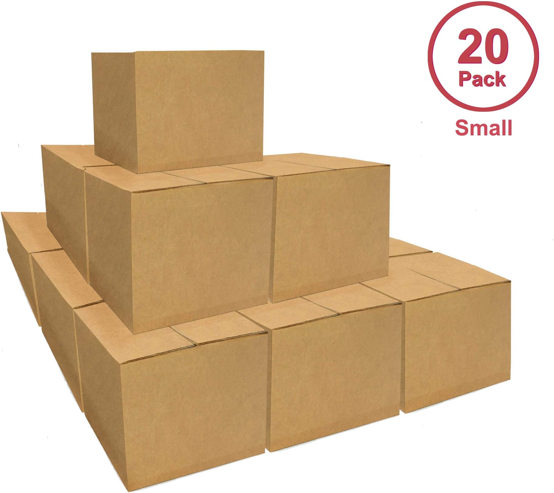 Corrugated Cardboard Moving, Shipping Boxes (Small Box: 20 Pack)