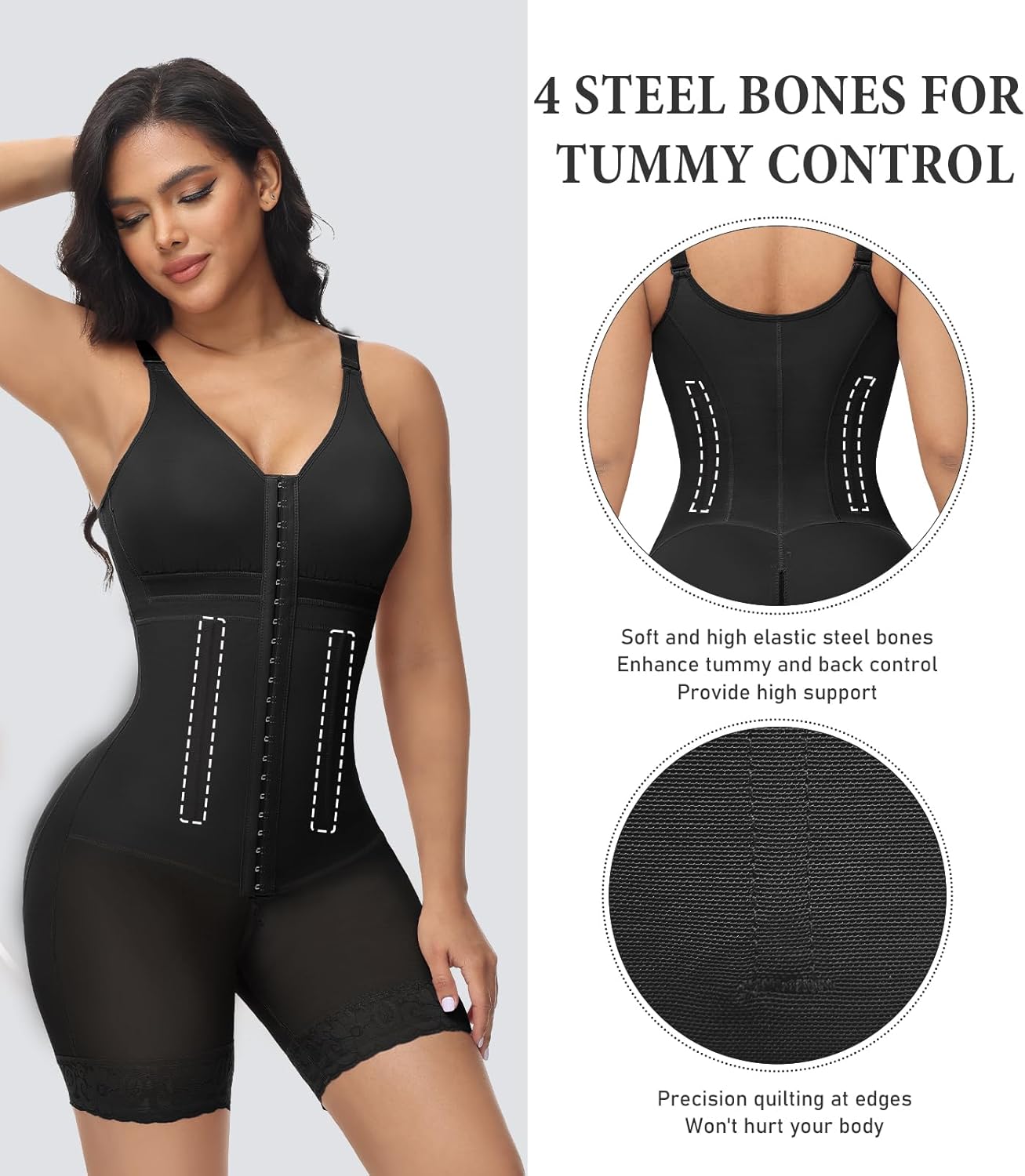 M MYODRESS Fajas Colombianas Moldeadoras Postpartum Stage 2 Body Shaper Compression Garment Tummy Tuck Shapewear with Bra - Image 3