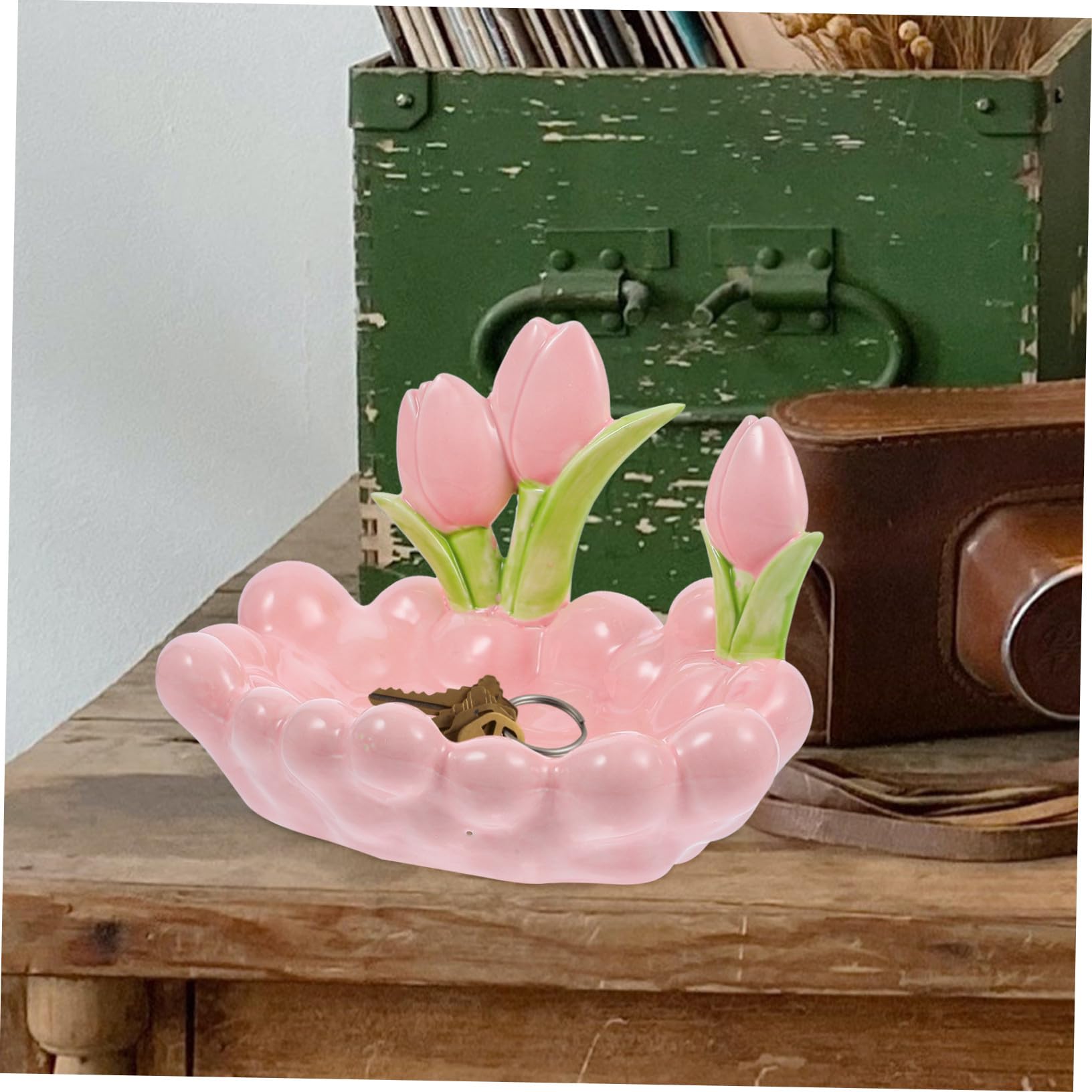 Toyvian Schmuckablage Aus Keramik Rosa Dekorative Schlüsselablage Und Ringschale Multifunktionales Schmucktablett Für Badezimmer Und Nachttisch