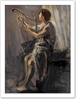 Artery8 Israels David Harp Portrait Painting Artwork Framed Wall Art Print 18X24 Inch