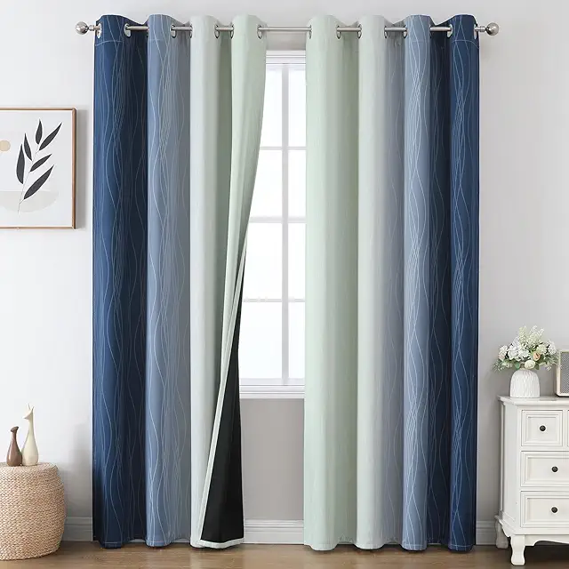 Blue Green Living Room Curtains