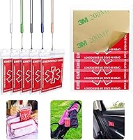 Vista 1 de Tarjeta de contacto de emergencia, paquete de 12 con 10 fundas para tarjetas, tarjeta de identificación infantil para asiento de automóvil