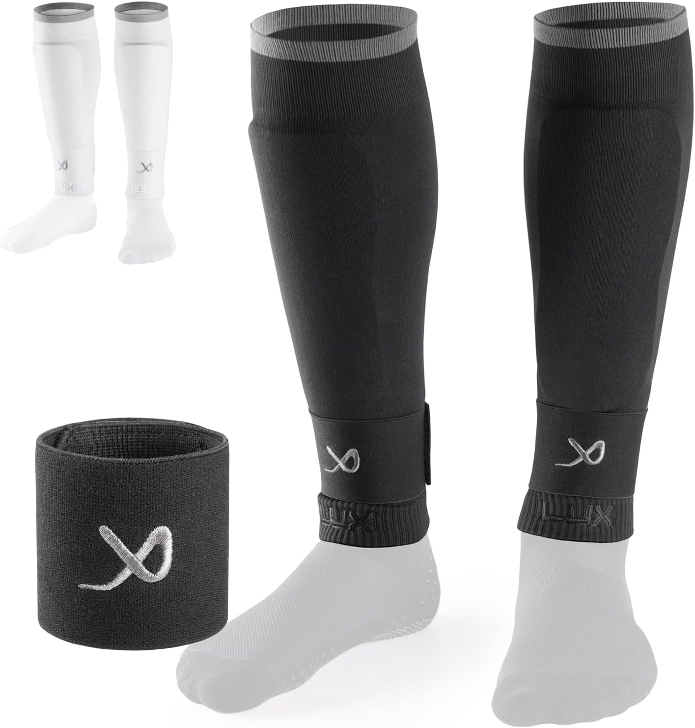 LUX SportsLUX Football Sock Sleeves with Free Guard Stays for Men/Boys/Youth Compatible with Football Grip Sock