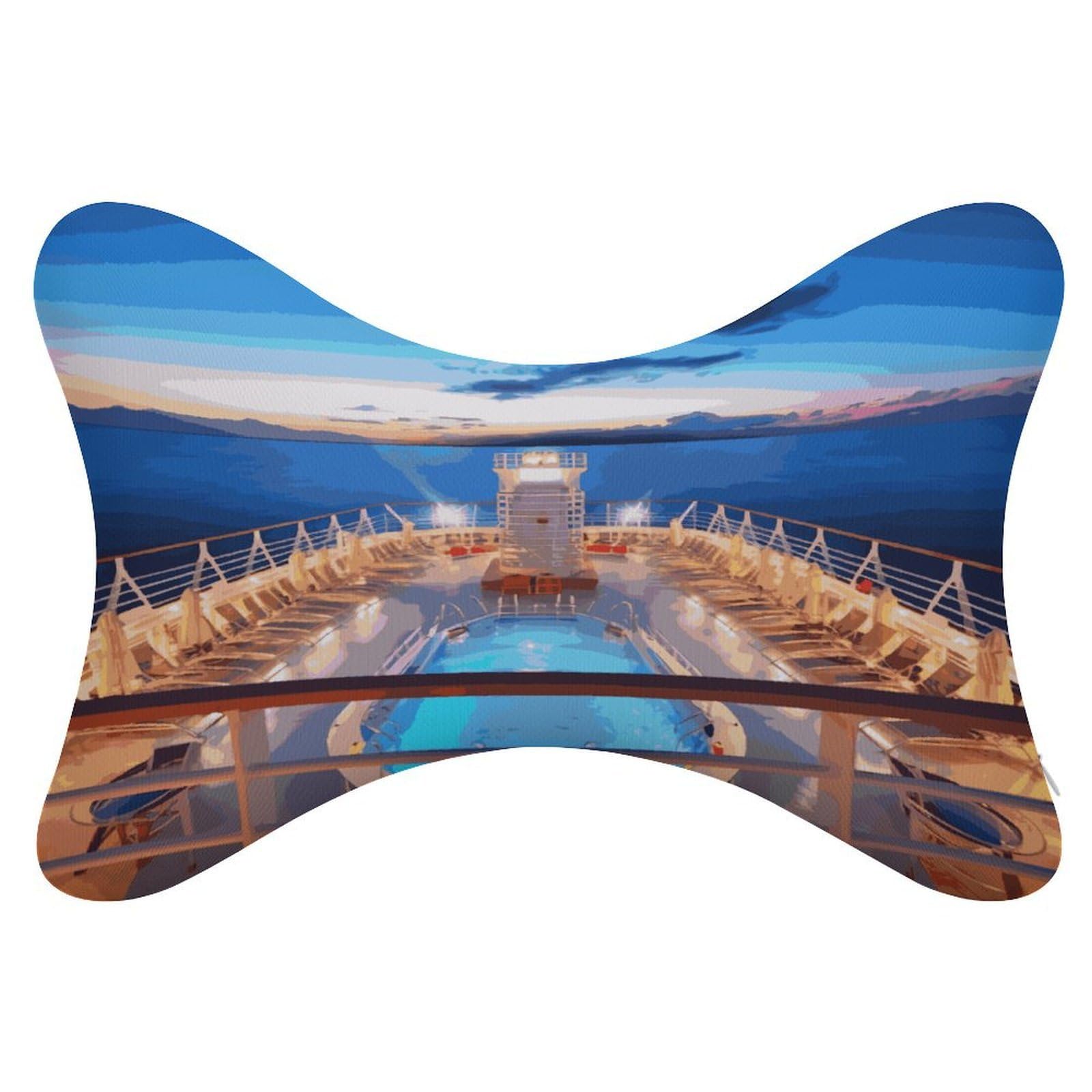 FekiLoot Pool Party Cruise Ship Car Headrest Set of 2,Softness Memory Foam Car Neck Pillow with Breathable Removable Cover Car Neck Support Pillow Ergonomic for Driving, Office