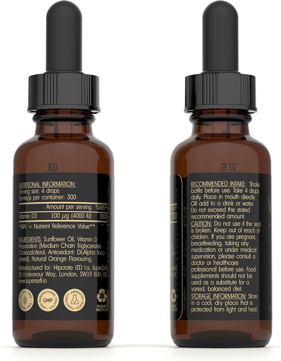 Vitamin D Drops, Vitamin D3 4000 IU Liquid for Adults, 60ml 1200 Drops - Image 3