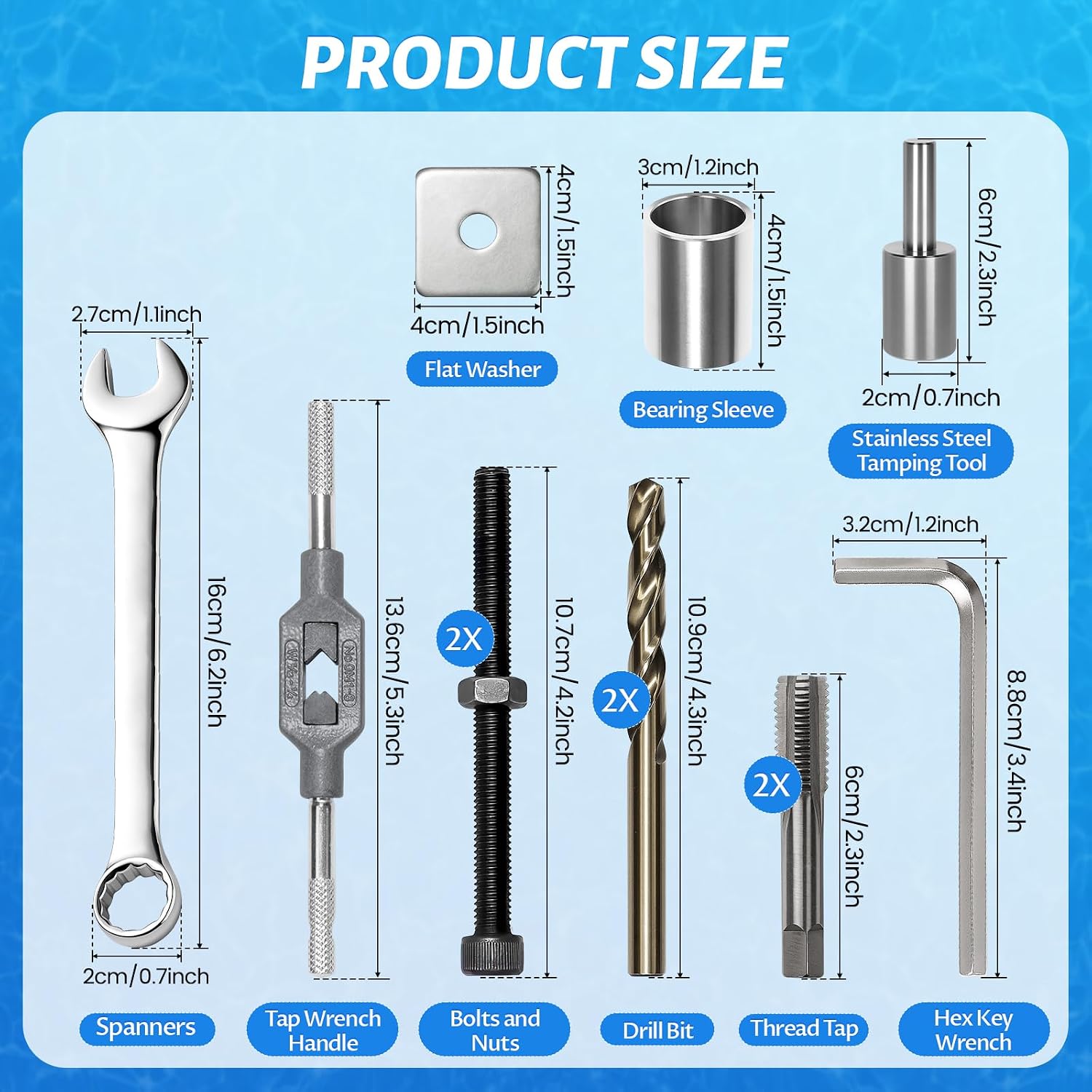 12 PCS Complete Pool Cover Anchors Removal Tool Kit, Including Tap Wrench and Hex Wrench, for Efficient Removal and Installation of Swimming Pool Brass Anchors image 2