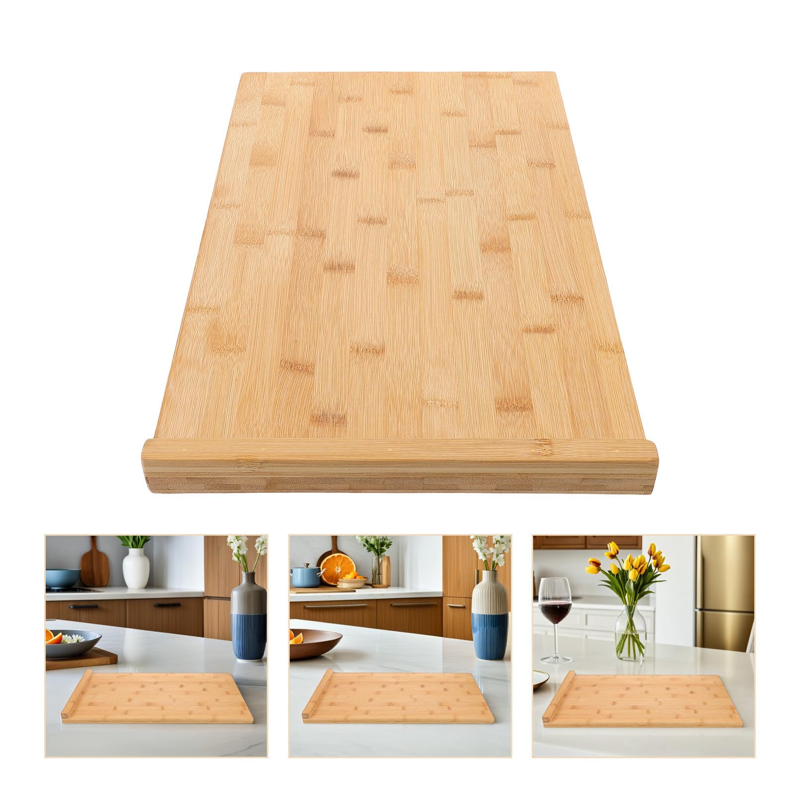 Planche à Découper Cuisine en Bois, Grand Format, Couvercle