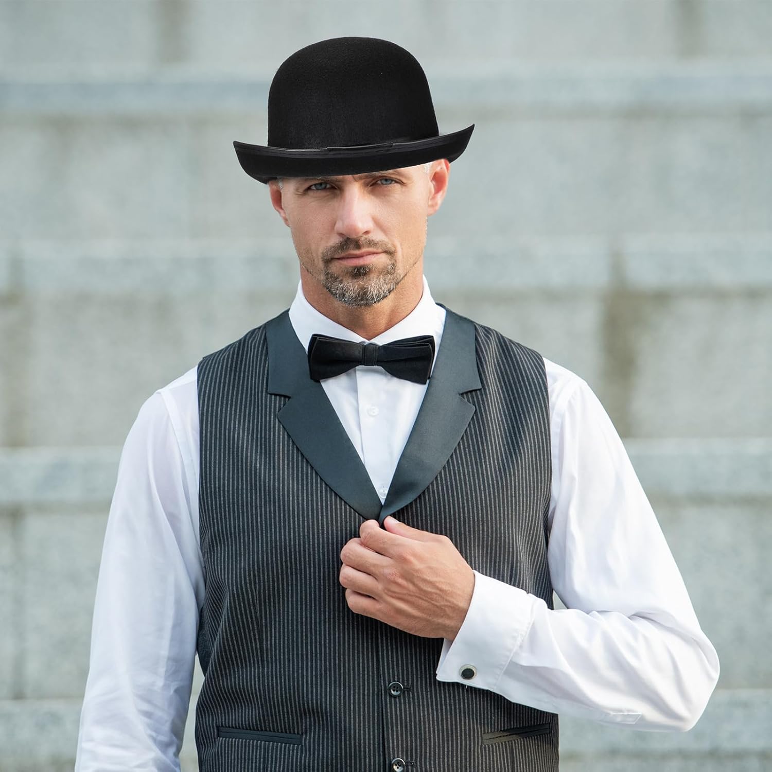 SATINIOR Felt Bowler Top Hats Bulk for Magician Steampunk Costume Dress up Men Women Cosplay Halloween Party