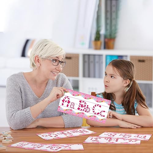 Miniatura 5 de Outus Juego de 12 tablones de anuncios del alfabeto de caramelo, letras recortadas, números del alfabeto, decoración de aula, número, tablón de