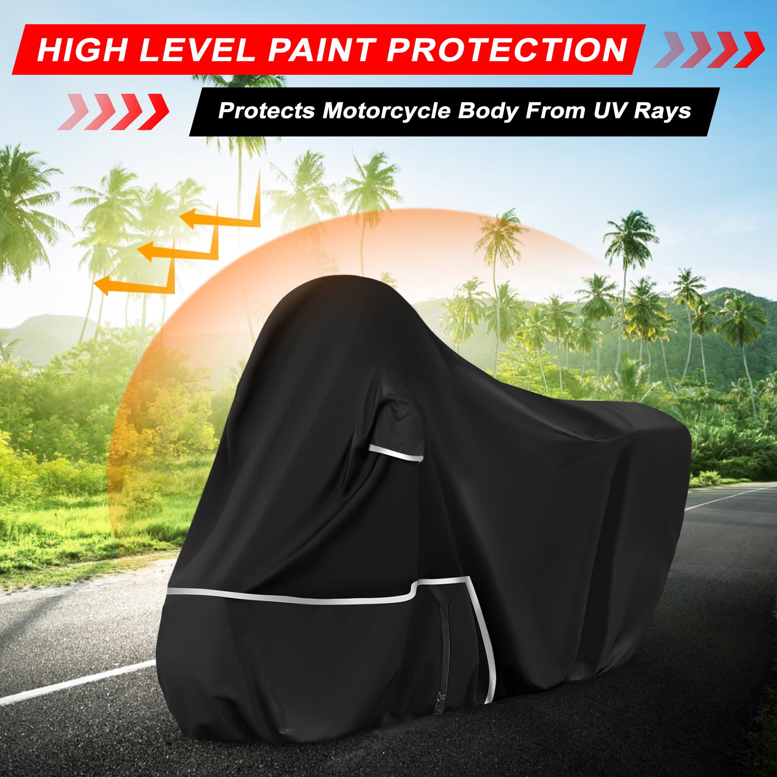 Funda para Moto para Piaggio MP3 400/500 (sin Maletero) | Tela Oxford 420D Funda Moto Exterior Impermeable Funda Scooter 400 500, Negro