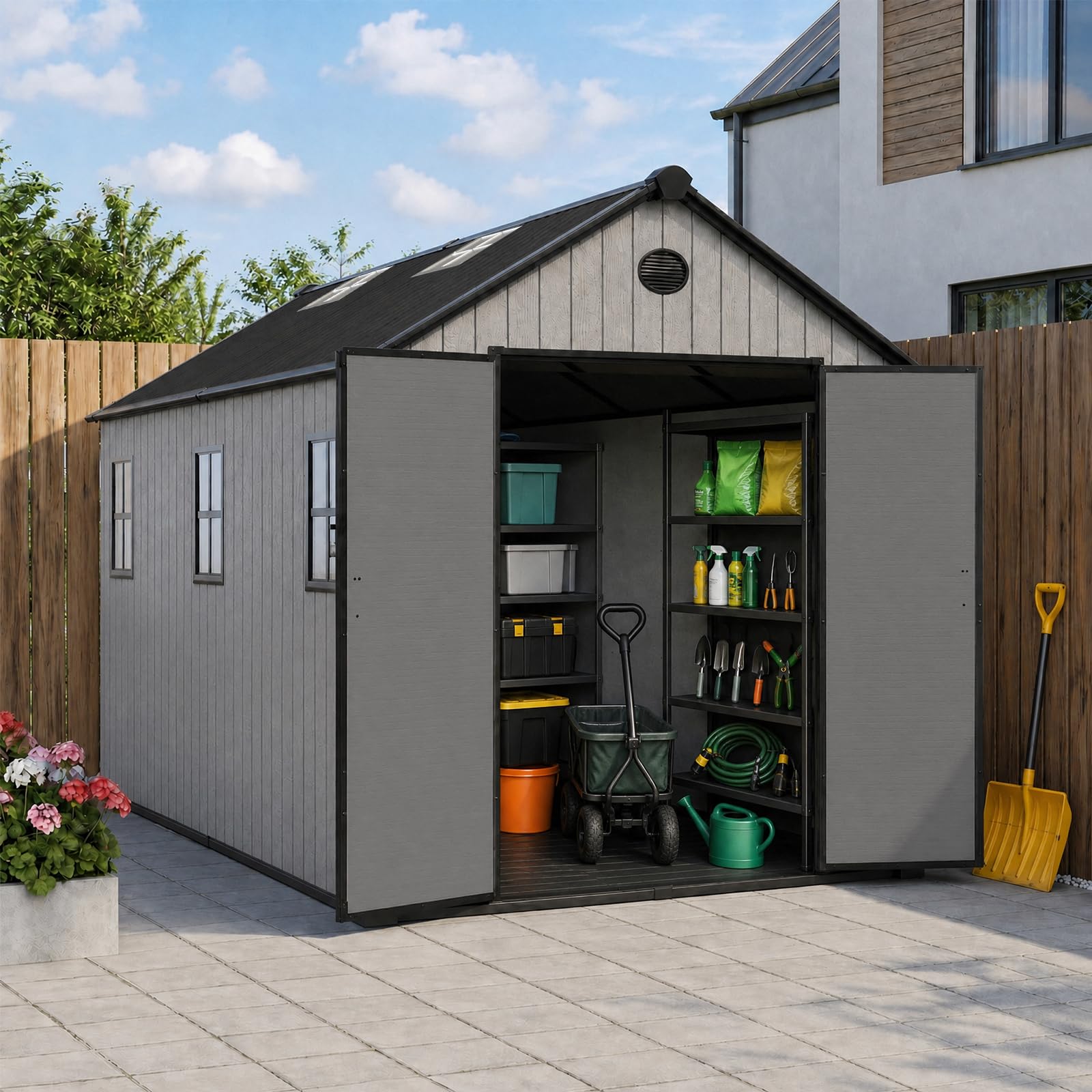 ZYJOYY 8x12 FT Outdoor Storage Shed with Floor