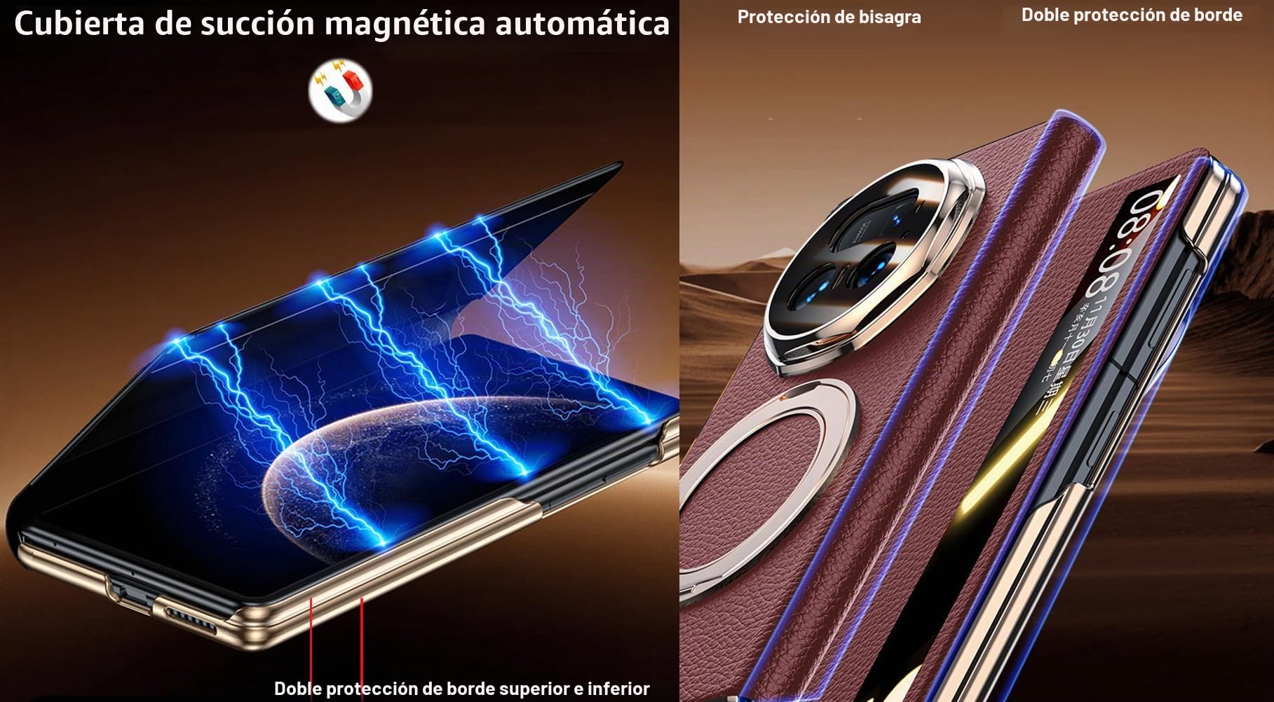 Funda de Piel para Honor Magic V5. Cierre Magnético. Carcasa/Caja del Teléfono Magic V 5. Estuche para Teléfono Móvil