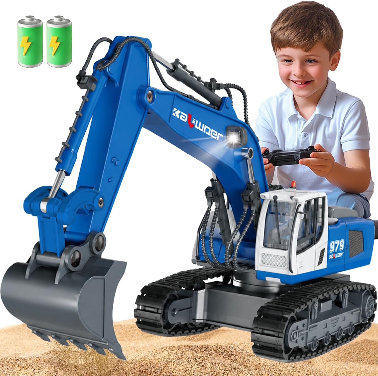Ferngesteuerter Bagger Spielzeug ab 3 4 6 8 Jahre, 1/18 RC Bagger