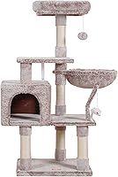 Vista 10 de Heybly - Árbol para gatos con juguete, torre condominio para gatos de interior, casa para gatos con percha acolchada de felpa, hamaca acogedora
