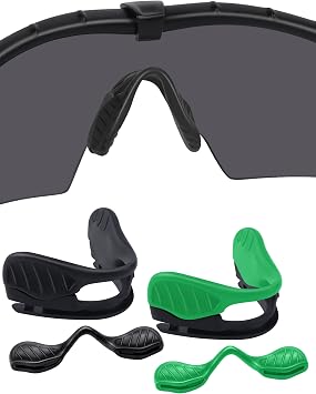 BLAZERBUCK Replacement Nose Pads Nose Pieces for Oakley M Frame 2.0 Strike/Si M Frame 3.0 OO9146 Sunglasses - Black + Dark Green