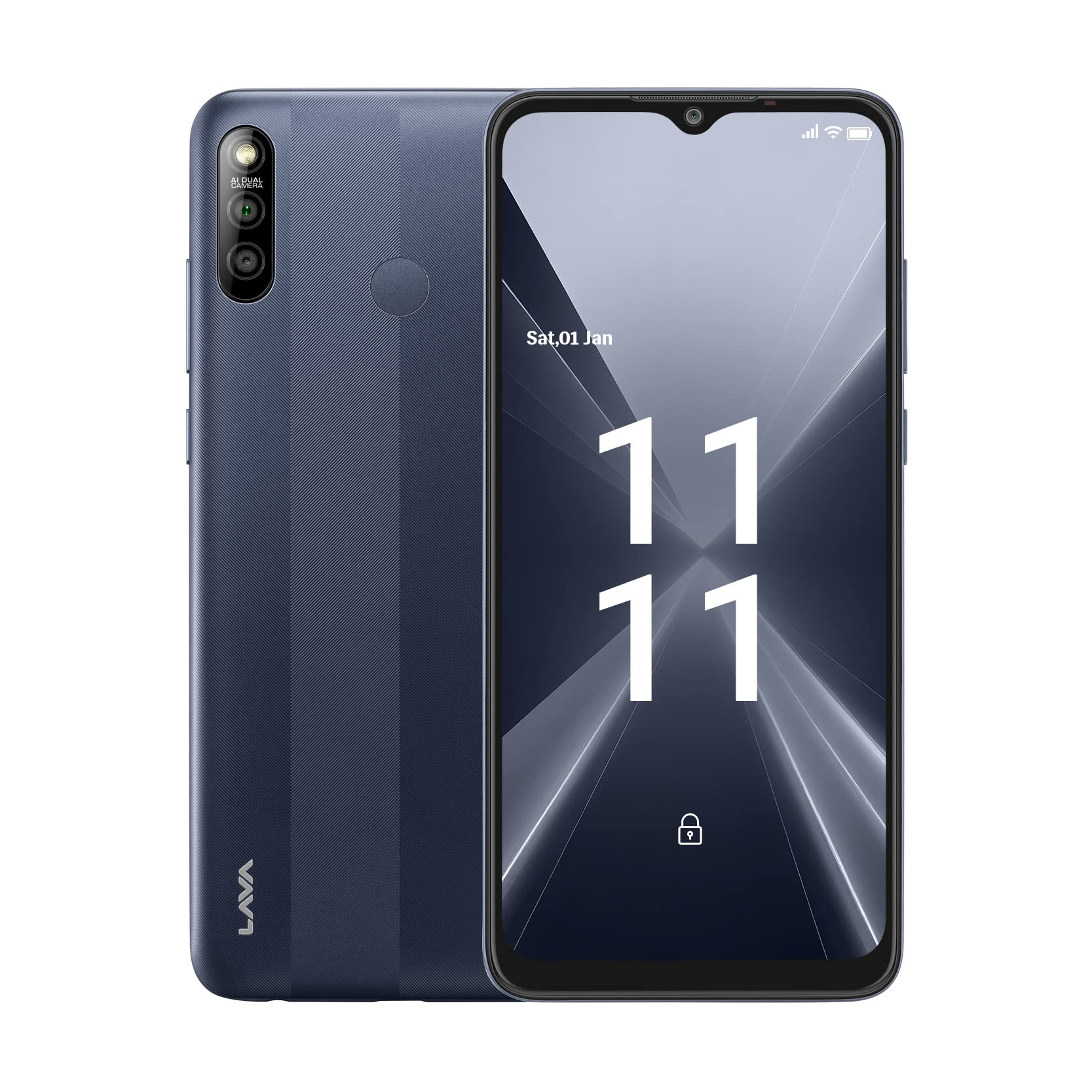 Lava X2 (2GB RAM, 32GB Storage) - Striped Blue| Long Lasting 5000 mAh Battery| High Performance Octa Core Processor| Big 6.5 inch(16.5cm) Display HD+IPS Notch Display