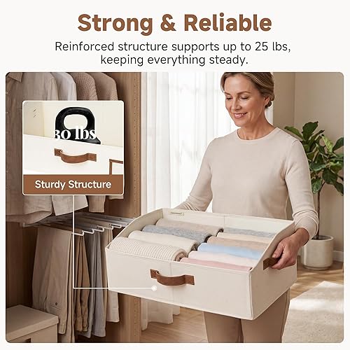 Miniatura 5 de StorageWorks - Cestas de almacenamiento para armario, caja organizadora trapezoidal para estantes, contenedor de ropa de tela, cestas plegables de