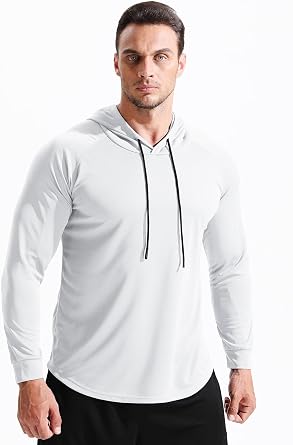 CADMUS Mens Running Shirts Workout Long Sleeve Shirts for Hiking, Fishing, Gym Hoodies