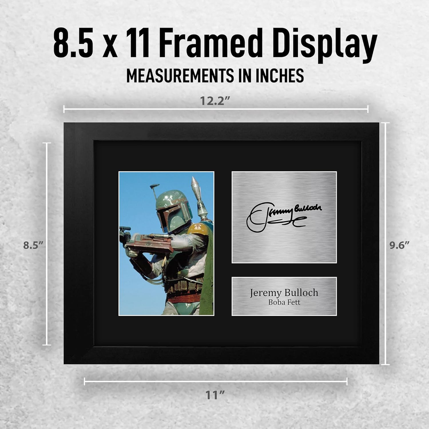HWC Trading Jeremy Bulloch USL Framed Signed Printed Autograph Star Wars Boba Fett Print Photo Picture Display - US Letter Size