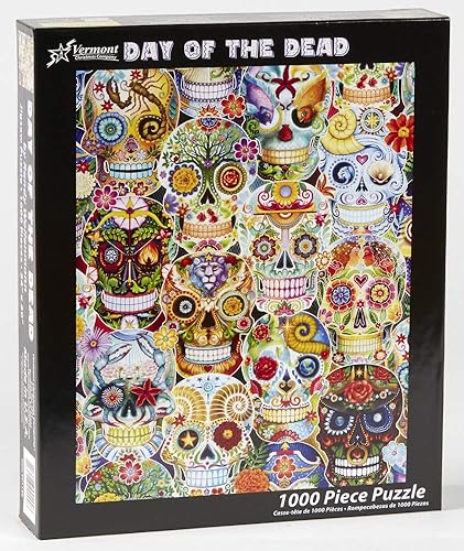 Miniatura 2 de Day of the Dead (Sugar Skulls) - Rompecabezas de 1000 piezas, rompecabezas de 30 x 24 pulgadas para adultos con piezas grandes y de forma aleatoria,
