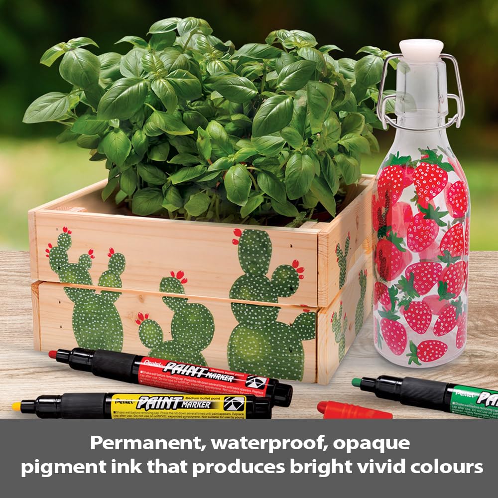 Pentel Bala Puntos Marcador Pintura, Blanco Tinta, 1 Paquete de 12 Rotuladores