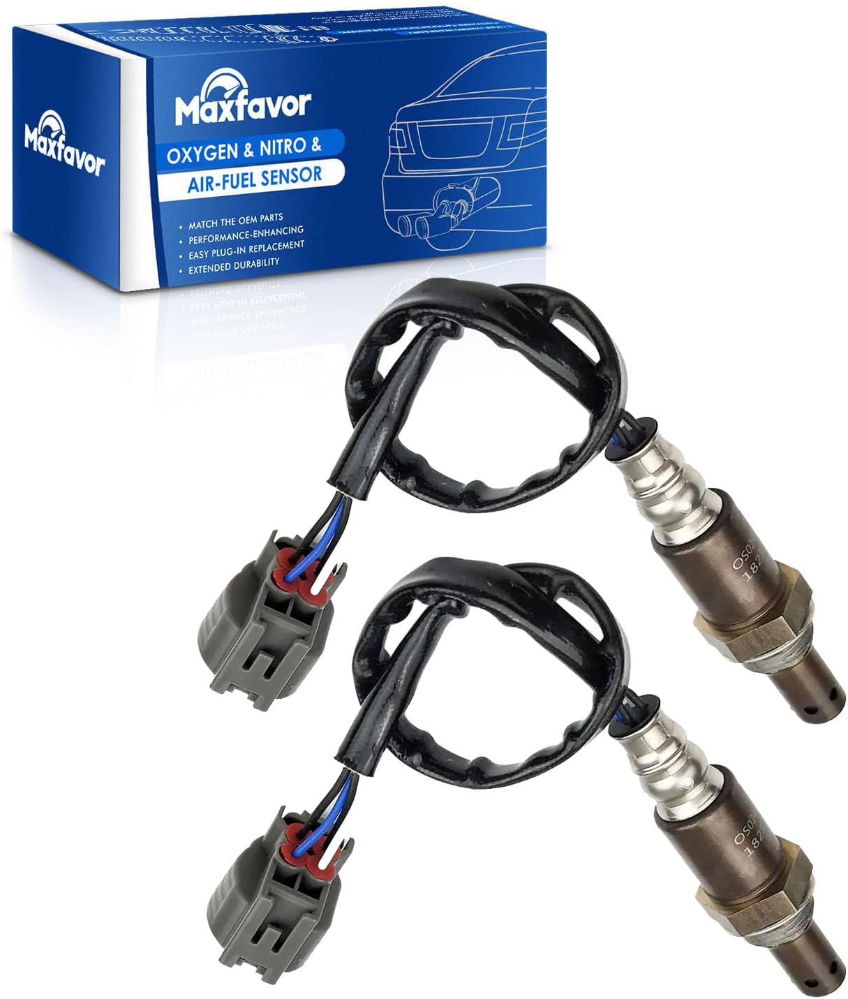 Maxfavor 2Pcs Upstream Oxygen Sensor Replacement for Jaguar S-Type V6 3.0L 2008 2007 2006 O2 Sensor 234-9125 234-9125