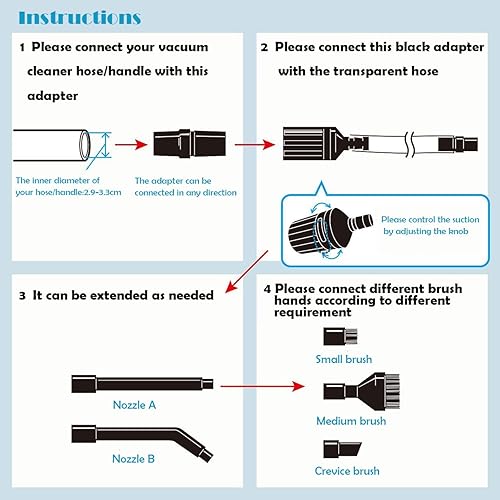 Miniatura 3 de EZ SPARES Kit de limpieza micro accesorio al vacío teclado herramienta de limpieza de hendiduras Kit de cepillo, accesorio universal para aspiradora