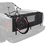 MDSTOP Tailgate Pad for Mountain Bike, Truck Tailgate Bike Pad with Reflective Strips,Tool Pockets, Backup Camera Opening, MTB Tailgate Pad Carries Up to 5 Bikes, E-Bikes, BMX&Road Bikes (Black, L)